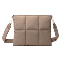 Suya Dayanıklı Askılı Puffy iPad Air/Pro Tablet Çantası - M4/M3/M2/M1 Uyumlu - Kil Rengi